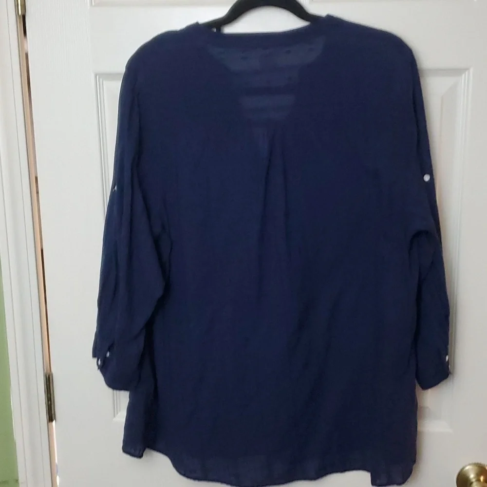 Bila Navy Embroidered Top XXL - Picture 7 of 7